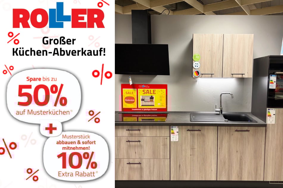 Abbildung zeigt vorrätige Musterküche im Abverkauf.