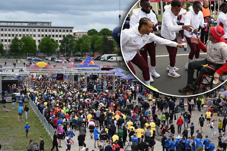 Gänsehaut im Stadion: Leipziger laufen mit ihren Idolen für den guten Zweck