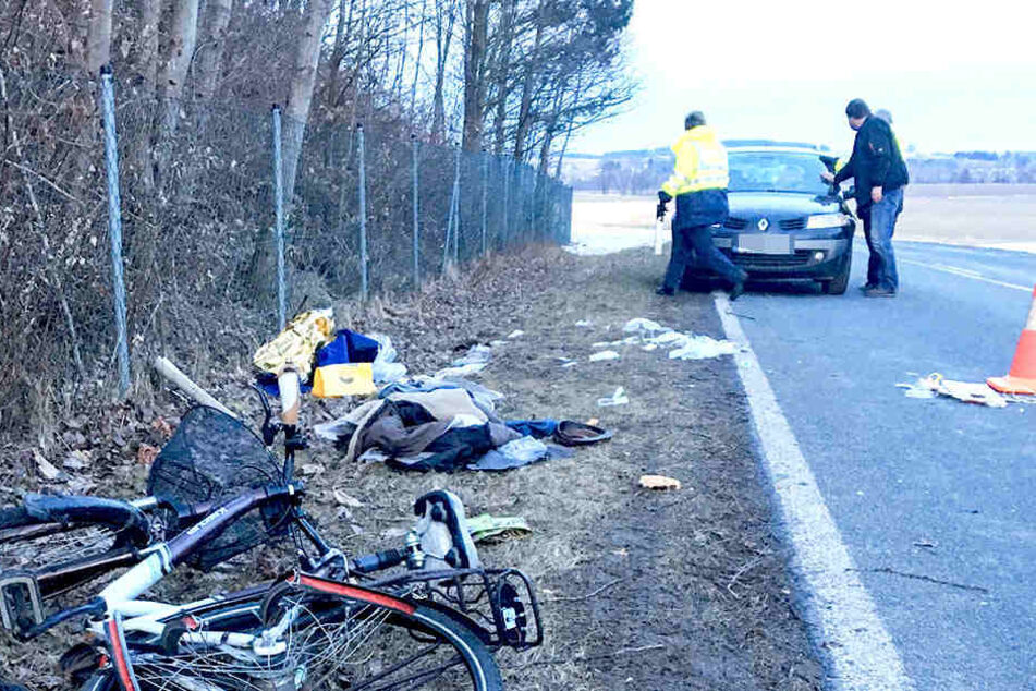 Bei Großröhrsdorf waren der Radfahrer und ein Lkw miteinander zusammengestoßen.