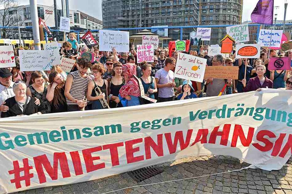 Vergangenen Samstag wurde auch in Dresden gegen den "Mietenwahnsinn" demonstriert.