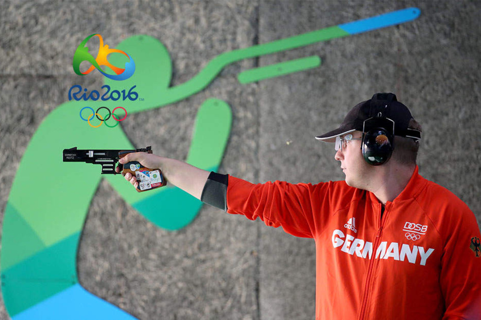 Reitz gewann mit der olympischen Schnellfeuerpistole Gold.