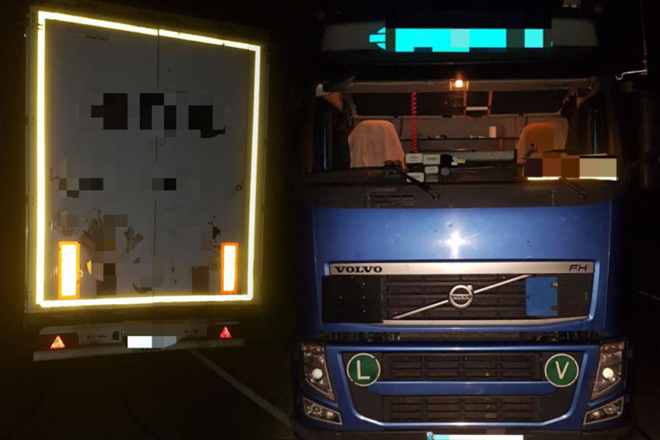 Diesen Laster beschlagnahmte die Bundespolizei in der Nacht in Dresden.
