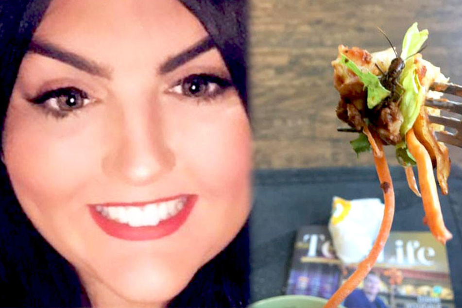Kirsty Reidy verging beim Essen der Appetit, als sie einen Teil der Heuschrecke mit vernaschte.
