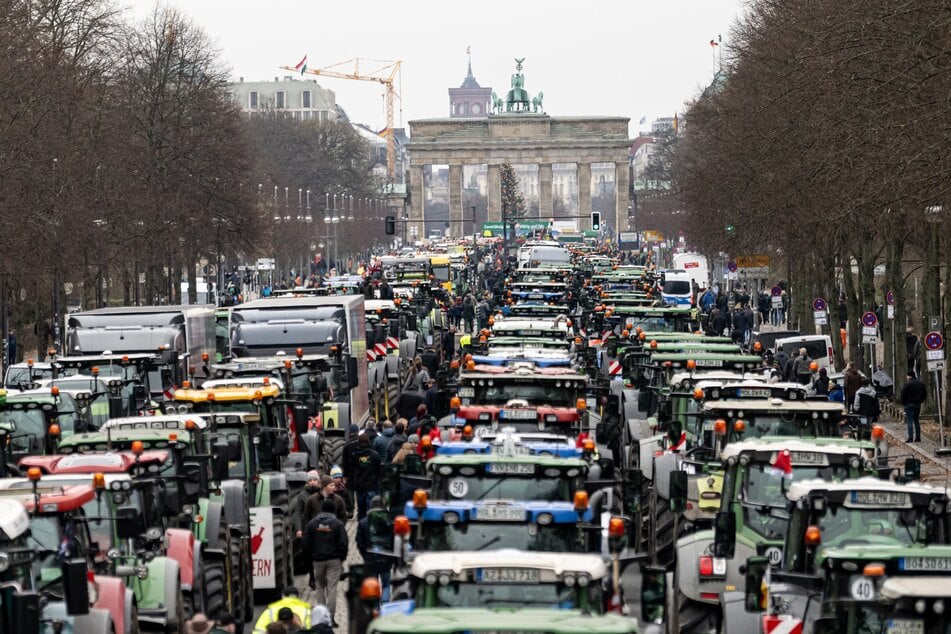 Bereits im Dezember prostierten die Bauern vorm Brandenburger Tor.