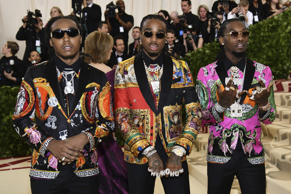 Together with rappers Offset (30, r.) and Quavo (31, m.), Takeoff (†28, l.) formed the Grammy-nominated group Migos. The band enjoyed success with hits such as "Versace," "Bad and Boujee" and "MotorSport."