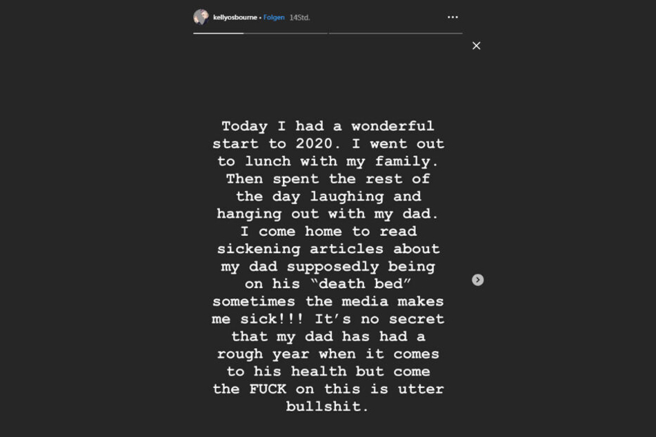 Dieses Statement veröffentlichte Kelly Osbourne.