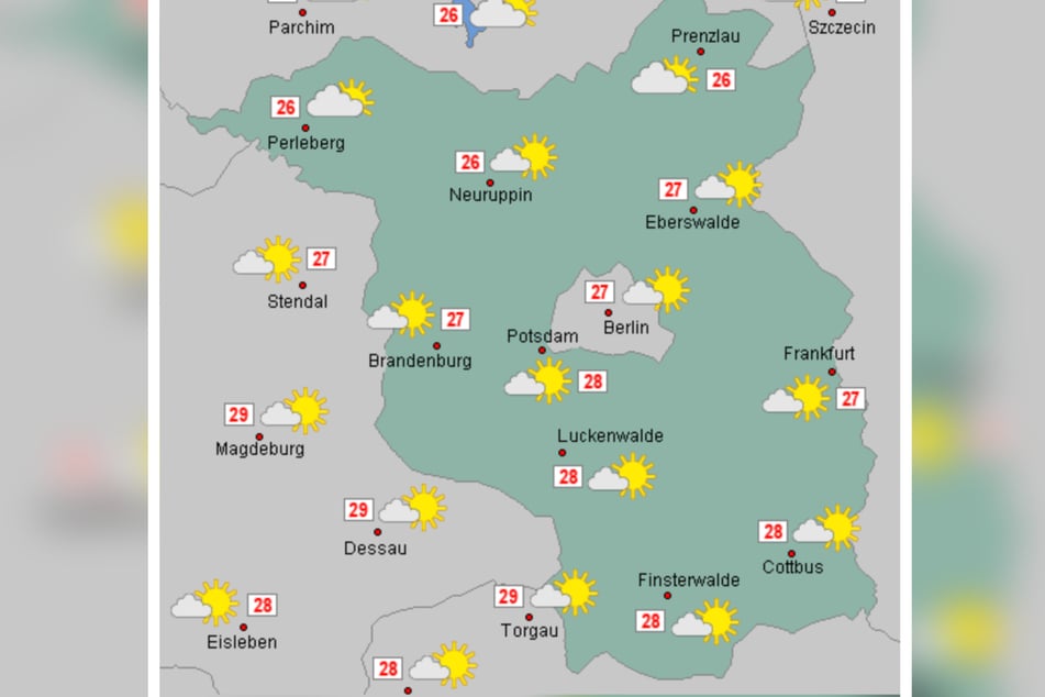Mit bis zu 29 Grad wird es am Mittwoch schwül.