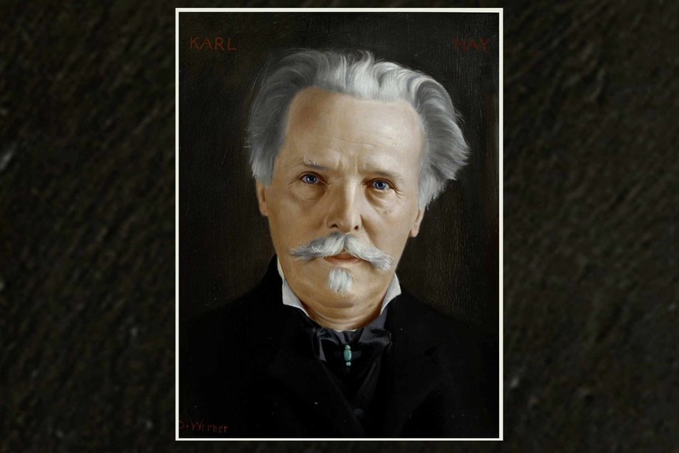 Einer der produktivsten Autoren von Abenteuerromanen: Karl Friedrich May (*25. Februar 1842 - † 30. März 1912) auf einem Ölgemälde von Selmar Werner.
