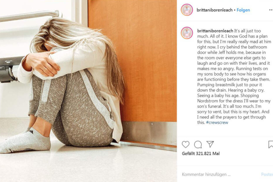 So gab Brittani Boren Leach den Tod ihres Sohnes auf Instagram bekannt.