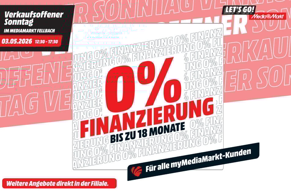 0-Prozent-Finanzierung bis zu 18 Monate für alle myMediaMarkt-Kunden.