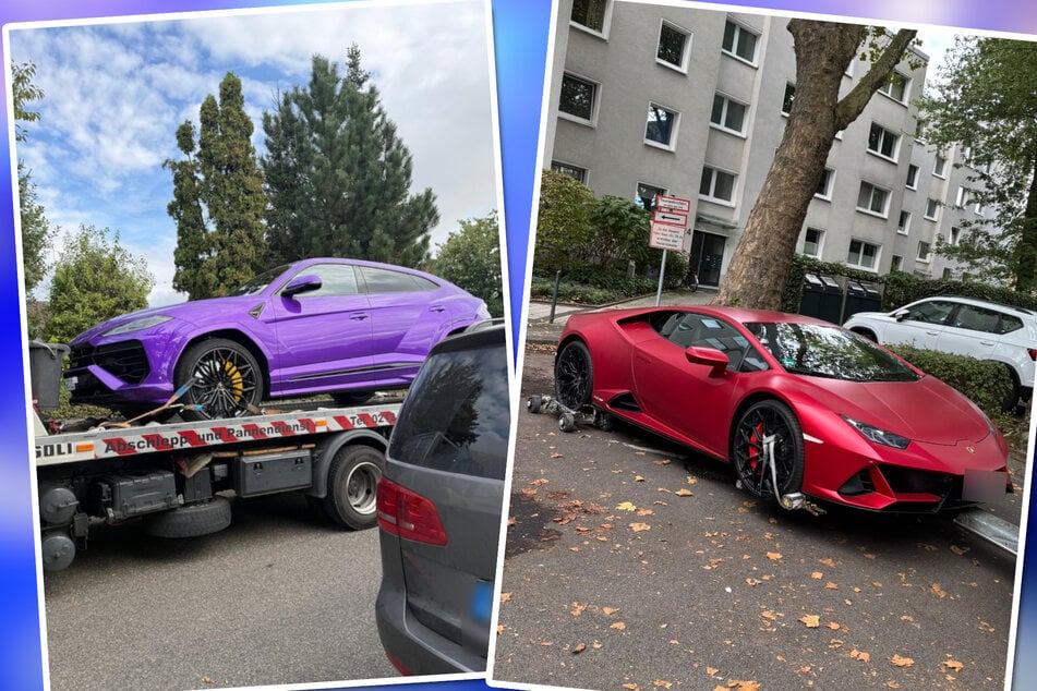 Zudem wurden mehrere Luxusautos beschlagnahmt, darunter ein Lamborghini Urus (l.) und ein Lamborghini Huracán.