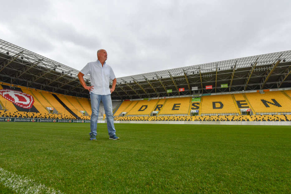 Dynamo-Idol Hansi Kreische im "schönsten Wohnzimmer Dresdens". Am Sonntag wird das DDV-Stadion garantiert rappelvoll sein.