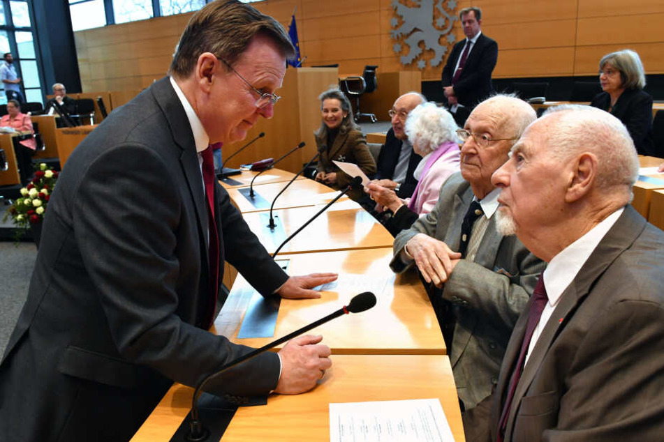 Auch im vergangenen Jahr hatte Ministerpräsident Bodo Ramelow Holocaust-Überlebende begrüßen können.