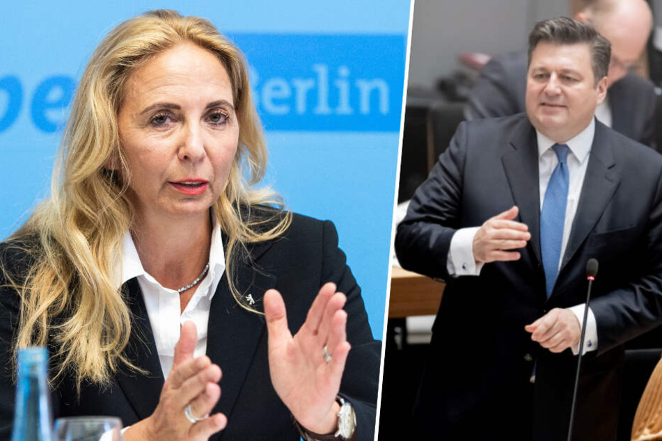 Stellen die Kriminalitätsstatistik vor: Polizeipräsidentin Barbara Slowik (l.) und Berlins Innensenator Andreas Geisel (r.).