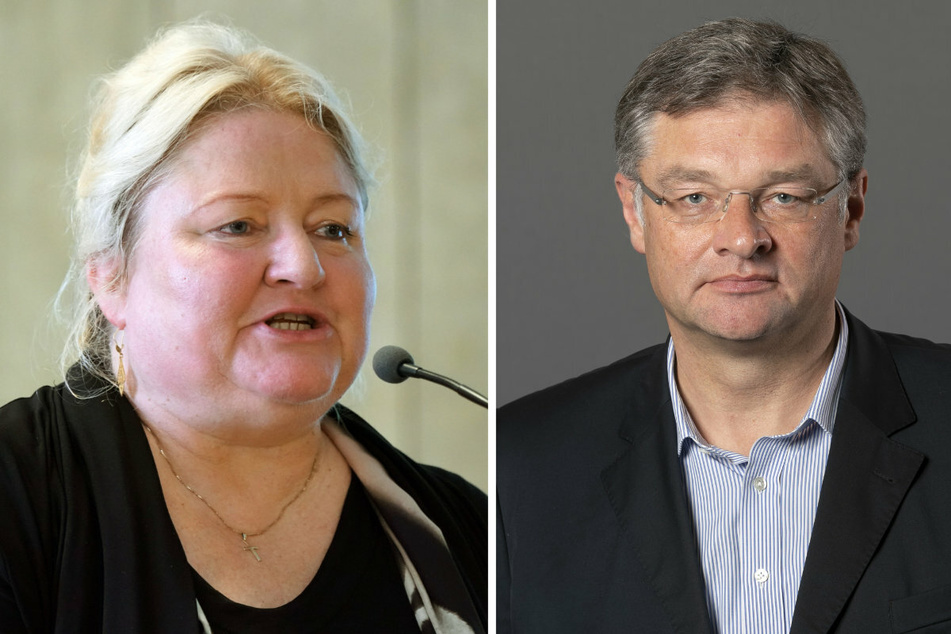 Unterstützerin: die Ex-Grüne Antje Hermenau (56, l.) Unterstützer: Sachsens ehemaliger FDP-Chef Holger Zastrow (52).
