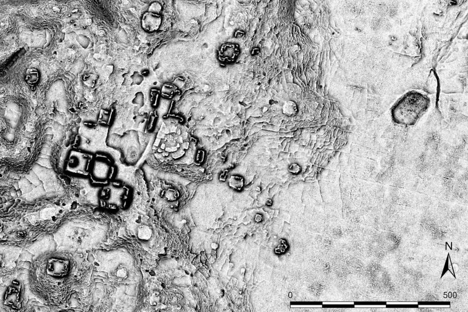 Auf diesem vom mexikanischen Institut INAH zur Verfügung gestellten LiDAR-Bild ist der Kern der Maya-Siedlung Minanbé zu sehen