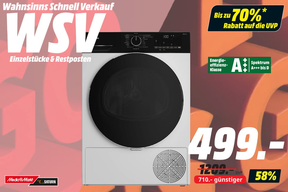 Grundig-Trockner für 499 statt 1.209 Euro.