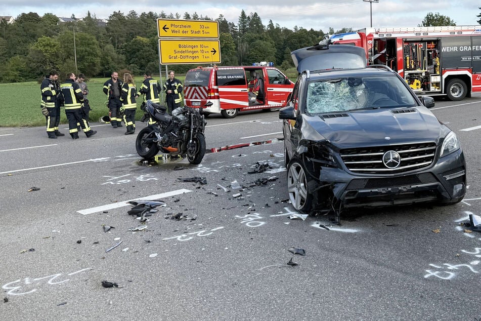 Tödlicher Crash bei Böblingen: Mercedes-Fahrer kollidiert mit Biker (†59)