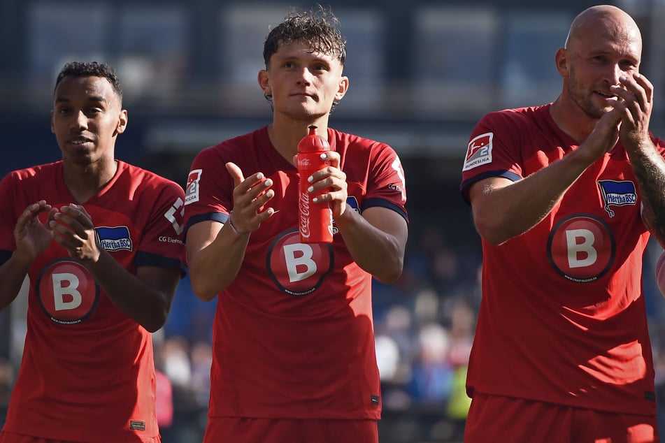 Fabian Reese (26, M.) will Hertha BSC am liebsten halten, Bilal Hussein (24, l.) soll wiederum verliehen werden.
