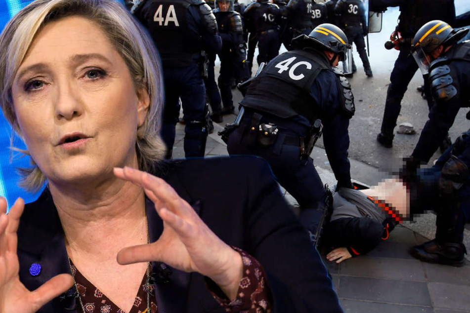 Wegen Marine Le Pens (48) Wahlkampftreffen kam es in Nantes zu Krawallen.