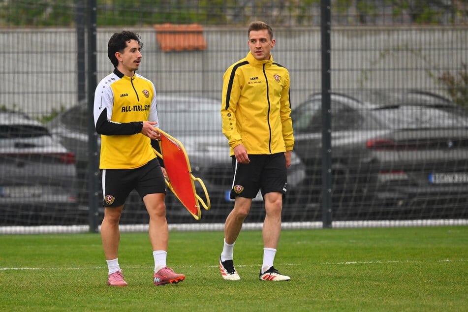 Am Dienstag kehrte Hauptmann (r.) auf den Platz zurück, absolvierte Teile des Mannschaftstrainings.