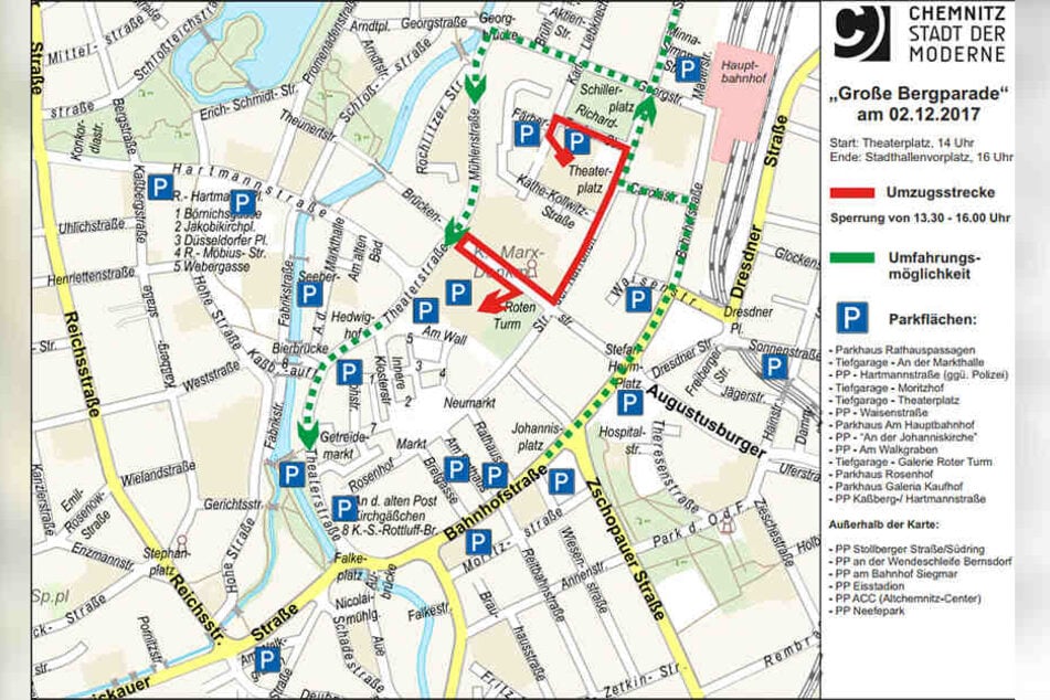 Für die Bergparade müssen in der Innenstadt zahlreiche Straßen gesperrt werden.