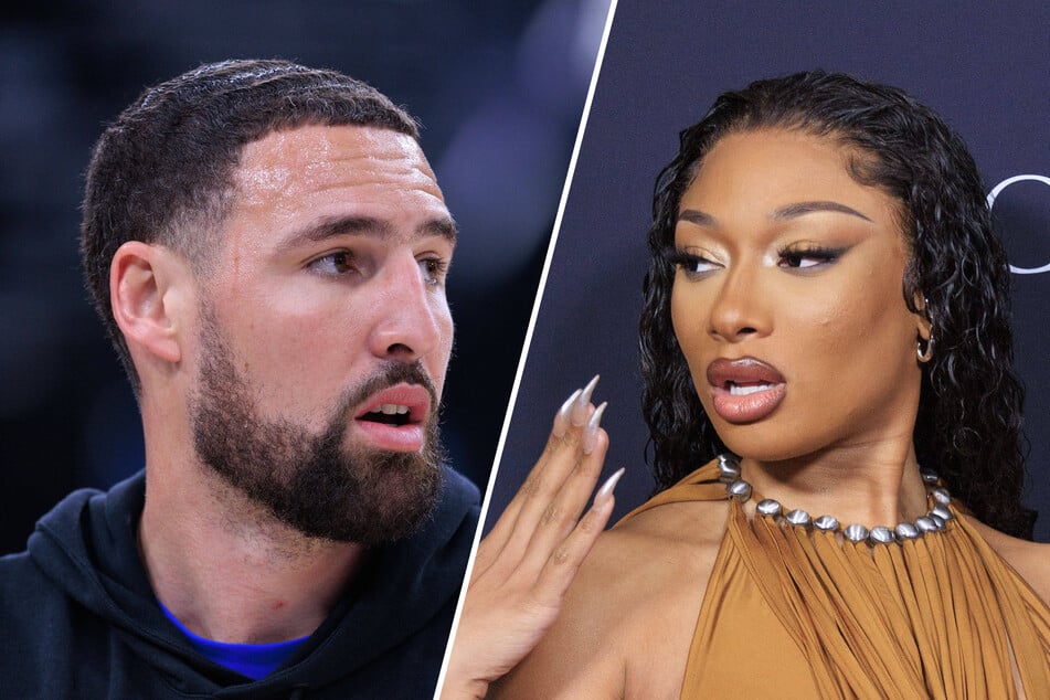 Is Megan Thee Stallion (r.) taking a shot at her ex Klay Thompson in her new song snippet?