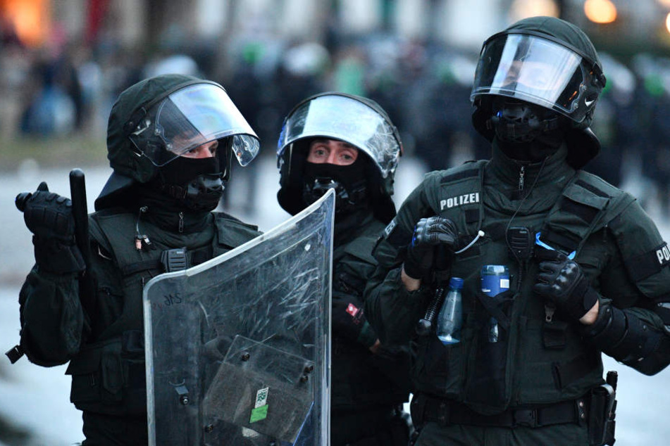 Einsatzkräfte der Polizei beim G20-Gipfel in Hamburg.
