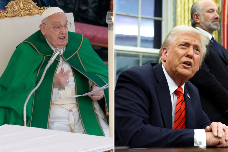 Pope Francis (l.) condemned President Donald Trump's campaign of mass deportations in a scathing letter to US bishops.