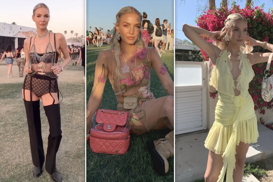 Influencer Leonie Hanne showed off three different looks at Coachella this year, mixing all the trends.