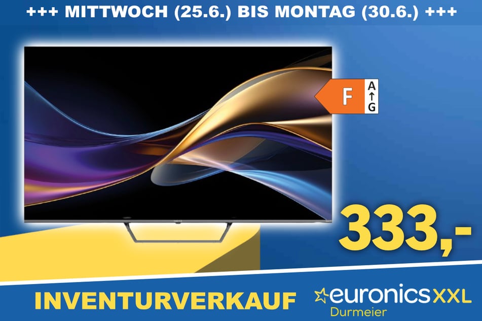 Der 43-Zoll METZ blue QLED-TV für 333 Euro.
