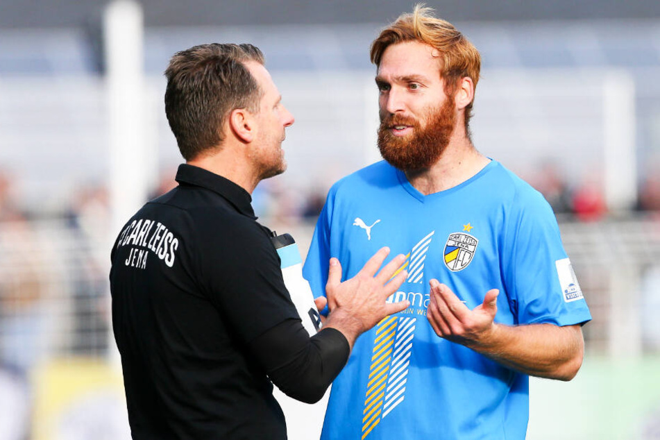 Nico Hammann (r.) war entscheidend am 3:2-Siegtreffer für Carl Zeiss Jena beteiligt. (Archivbild)