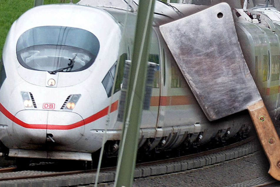 Der Schwarzfahrer hatte ein Fleischerbeil dabei. (Montage/Symbolbild)