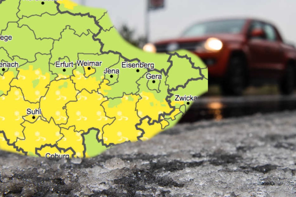 Besonders in Südthüringen kann es zu glatten Straßen kommen.