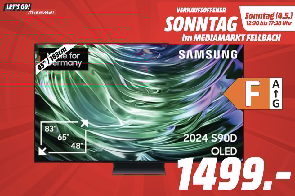 65-Zoll Samsung-Fernseher für 1.499 Euro.