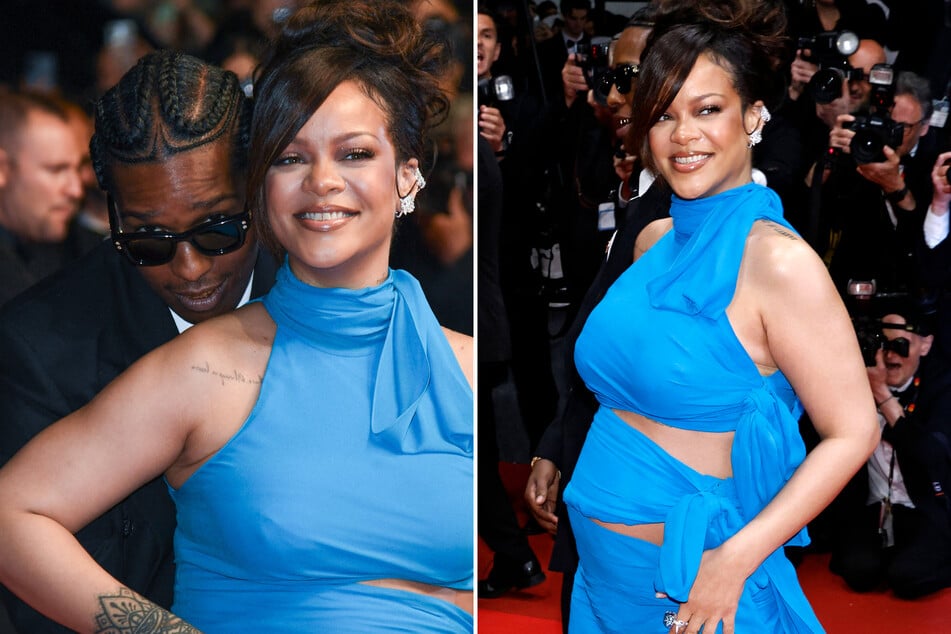 Rihanna put her baby bump on proud display as she enjoyed a swoon-worthy date night with A$AP Rocky (l.) at the 2025 Cannes Film Festival!