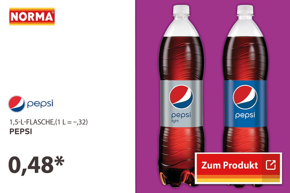 Pepsi für 0,48 Euro.