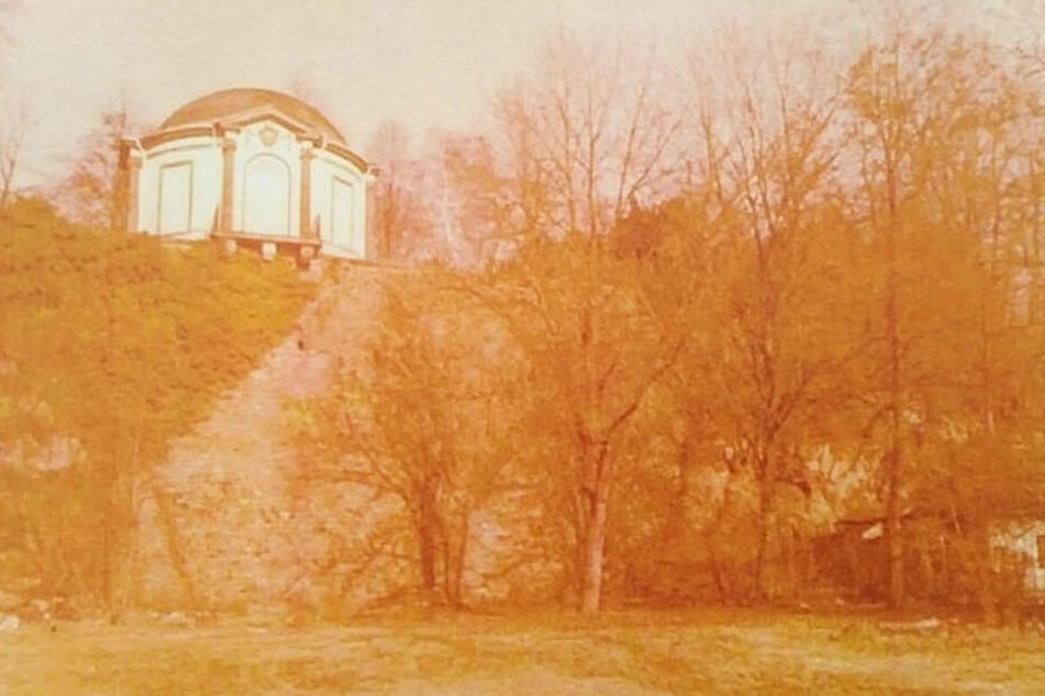 Die historische Aufnahme zeigt den Fundort der Leiche im Schlossgarten von Aschaffenburg.