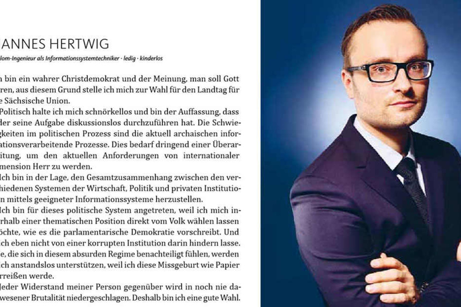 So sieht das Bewerbungsschreiben Hertwigs in der Mitgliederzeitung aus.
