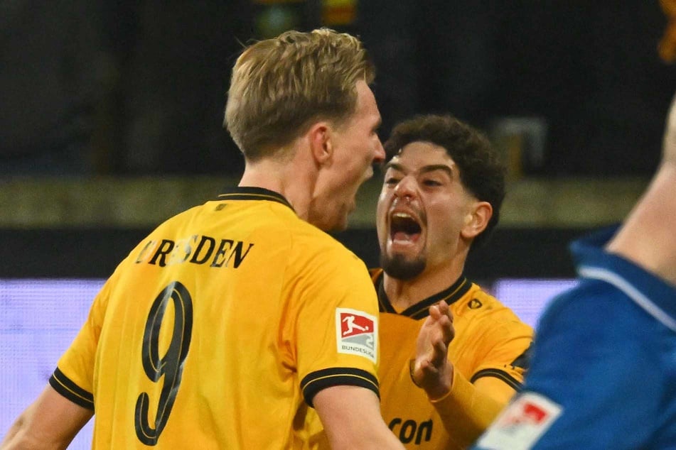 Gegen die Lilien verteilte Ben Bobzien (22, r.) zwei Assists, einen an Stürmer Vincent Vermeij (31).