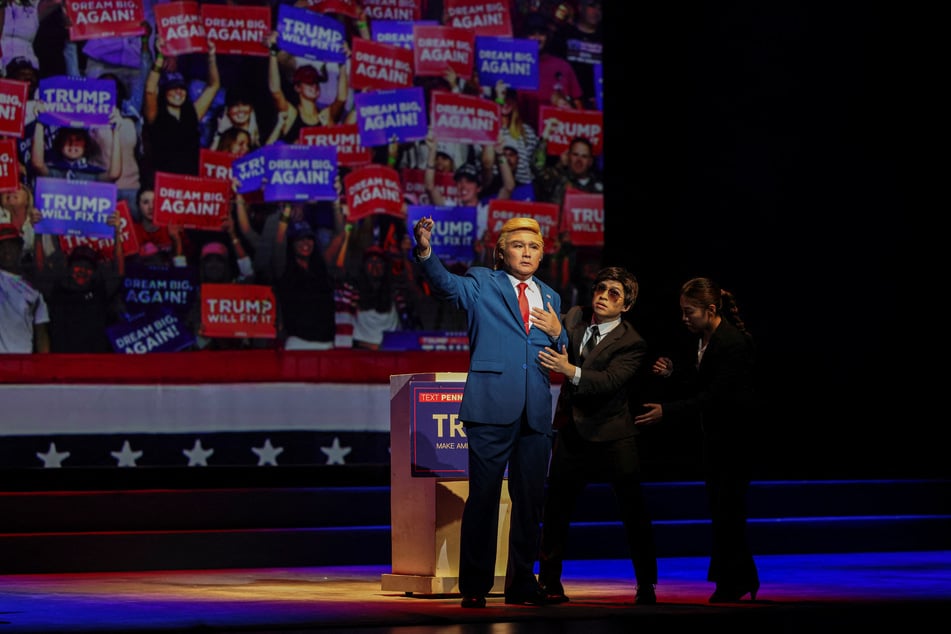 President Donald Trump is made fun of in a Cantonese opera that has sold out in Hong Kong.