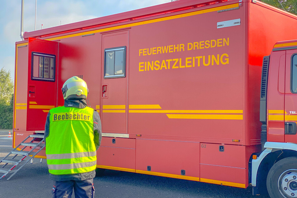 Ein Foto vom Übungseinsatz auf der Hamburger Straße.