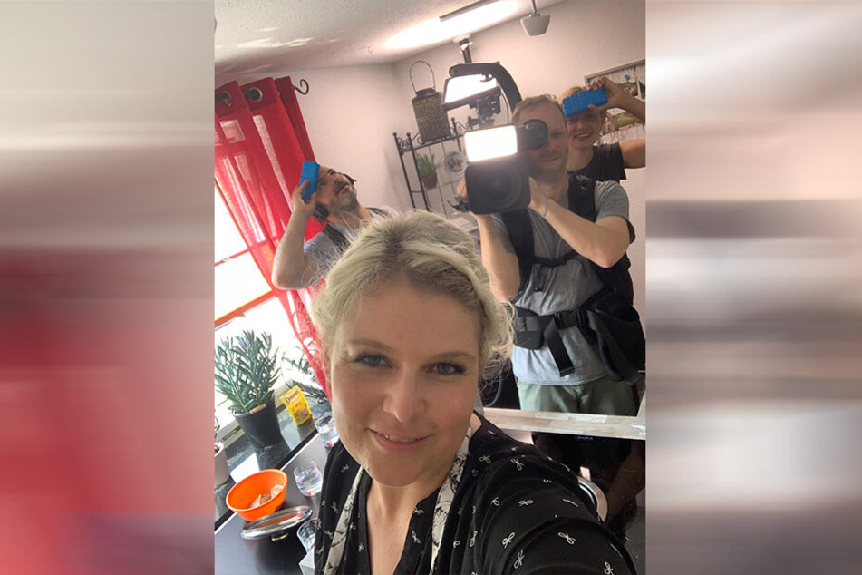 Sarah Gierig auch Dresden steht schon wieder vor der Kamera.