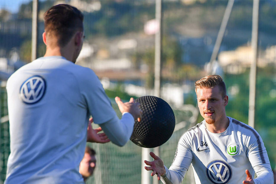 Ex-Dynamo Marvin Stefaniak trainierte auf dem Nebenplatz mit dem VfL Wolfsburg.