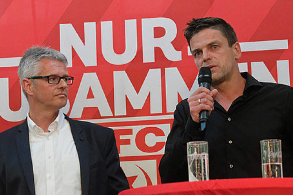 Torsten Ziegner (r.) absolvierte seinen ersten offiziellen Termin für den neuen Arbeitgeber HFC.