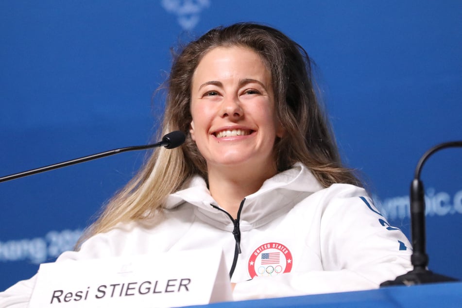 Resi Stiegler (40) 2018 auf einer Pressekonferenz vor den Olympischen Winterspielen in Pyeongchang.