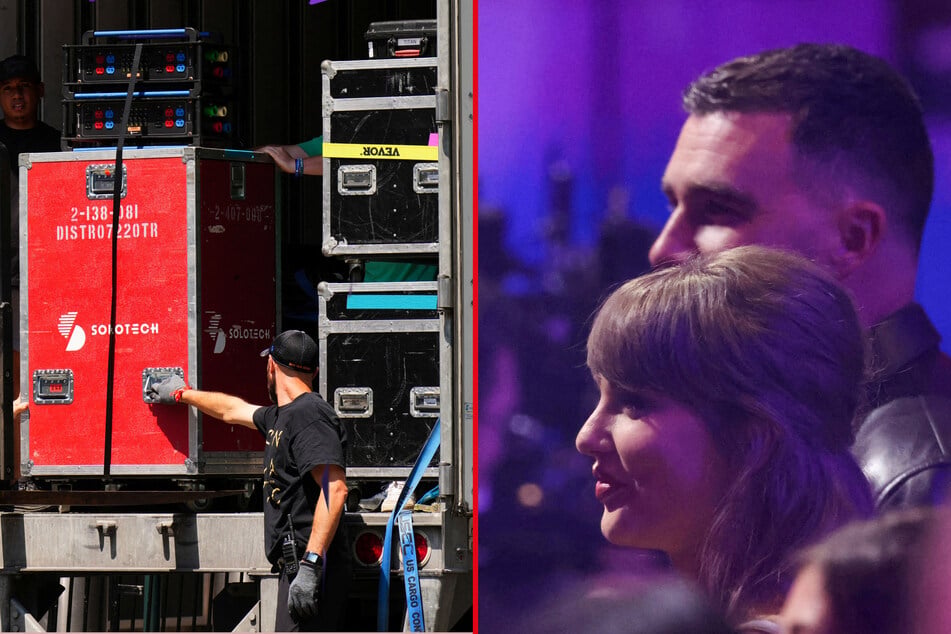 Crews were seen unloading trucks at Madison Square Garden in New York, New York, as fans continue to speculate about Taylor Swift and Travis Kelce's wedding day.