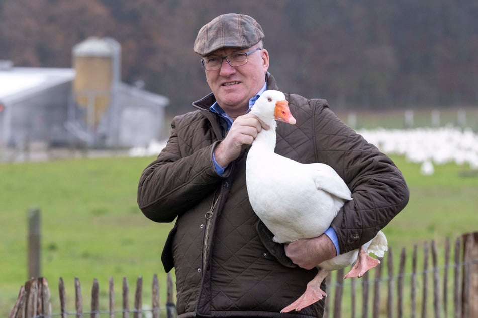 Lorenz Eskildsen (61) aus Wermsdorf ist Sachsens größter Gänse-Produzent.