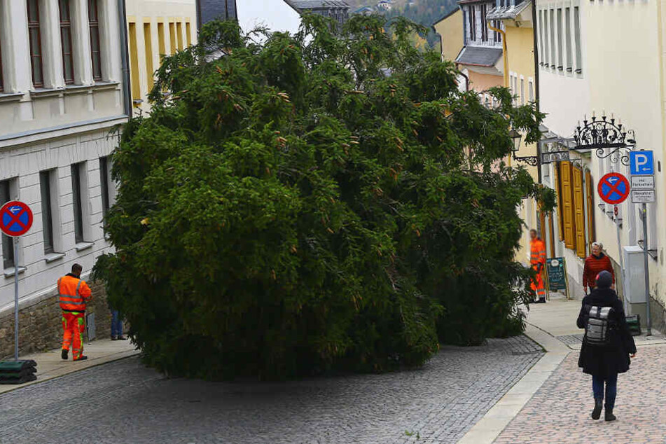 In Annaberg ging es durch die engen Gassen zum Markt.