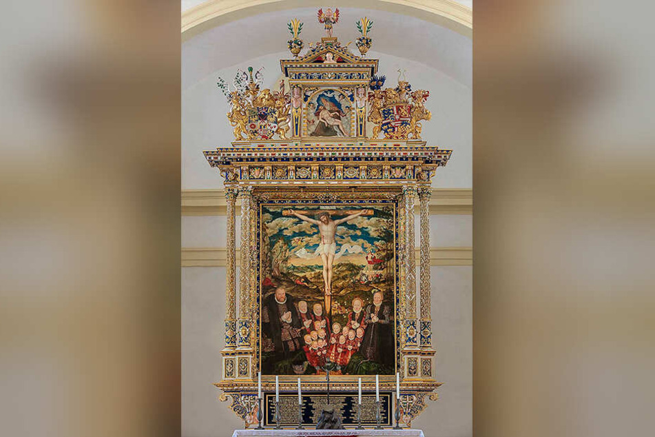 Das Kurfürsten-Kostüm wurde nach dem Vorbild des Altarbildes von Lucas Cranach dem Jüngeren angefertigt.